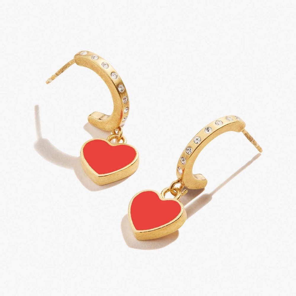 Alex and Ani gold heart earrings